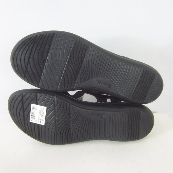 New Clarks Laurieann Bea Women 8.5 M Black Leather Floral Ankle Strap Sandals - Picture 13 of 15